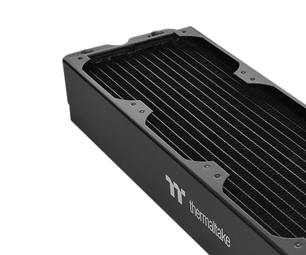 The stainless steel side panel of a Pacific C360 Radiator is on display.